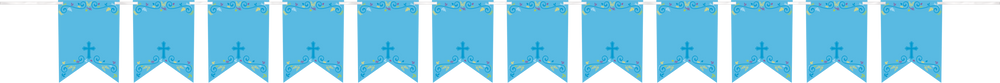 amscan International Banderole pour Communion Inscription First Bleu 