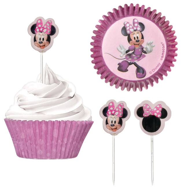 Disney Minnie Mouse Forever Birthday Party Cupcake Decorating Kit, 48-pc Composite_or_Mixed