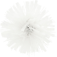 Gift Wrapping Tinsel Bow, White, 5-in, for Graduation/Birthday/Wedding/Christmas Overhead_Flat