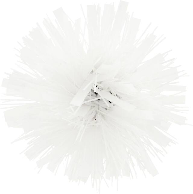 Gift Wrapping Tinsel Bow, White, 5-in, for Graduation/Birthday/Wedding/Christmas Overhead_Flat