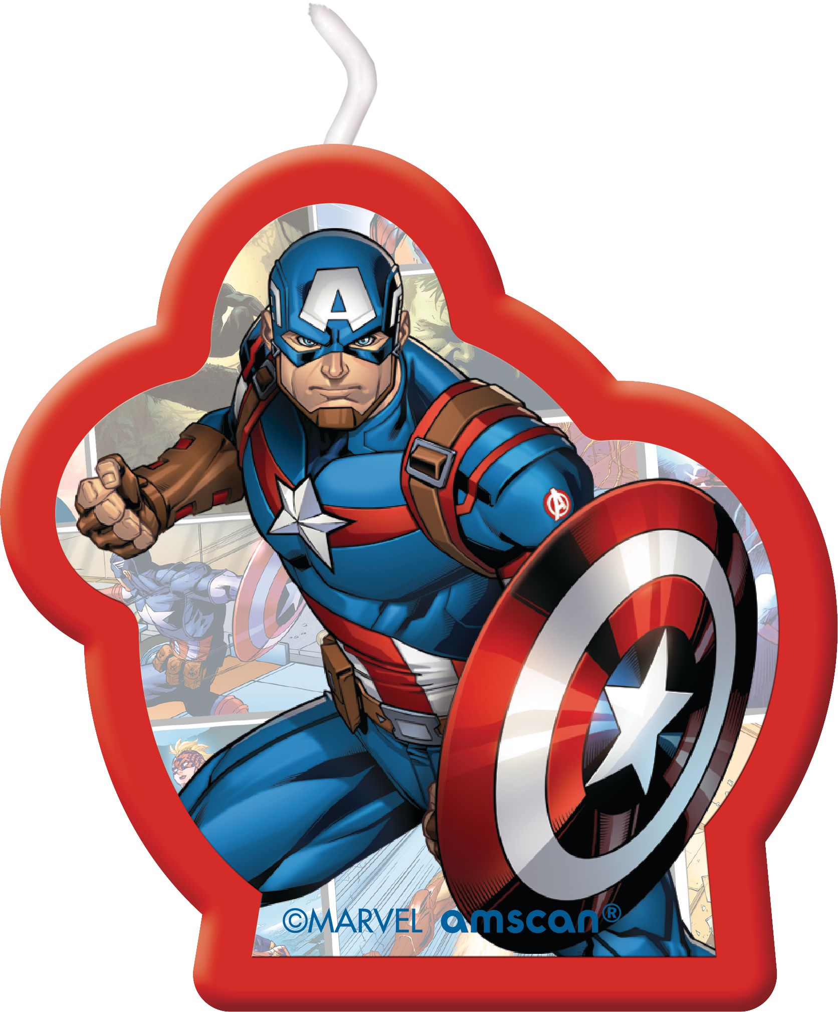 Disney Marvel Avengers "Happy Birthday" Hulk/Iron Man/Black Panther Wax Candle Set, Multi-Coloured, 2.25-in, 4-pk, for Birthday Party Front_Flat