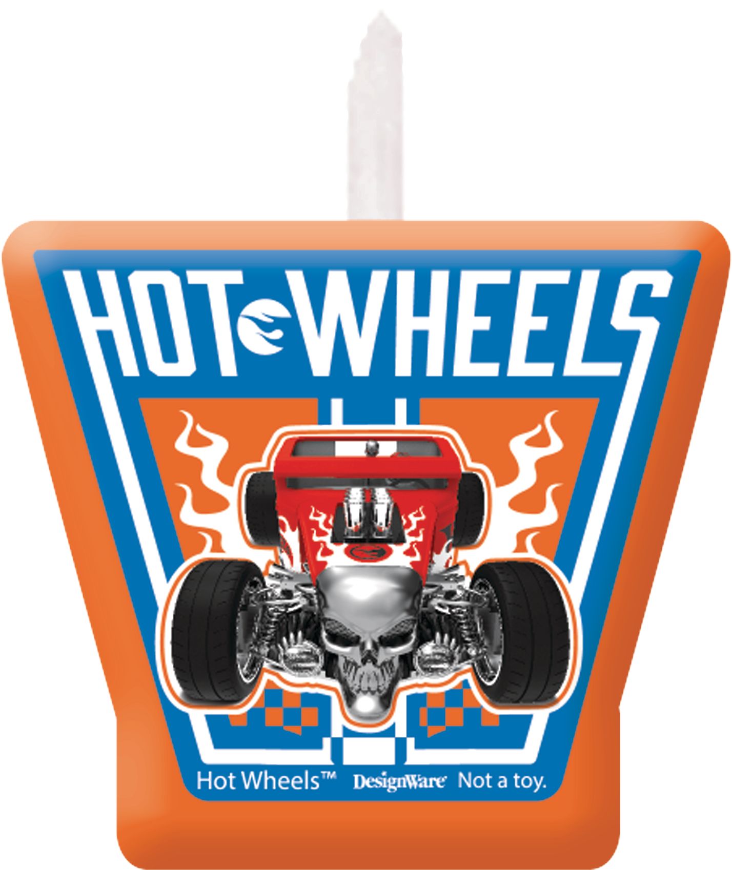 Mattel Hot Wheels "Happy Birthday" Wax Candle Set, Blue/Red, 2.25-in, 4-pk, for Birthday Party Front_Flat