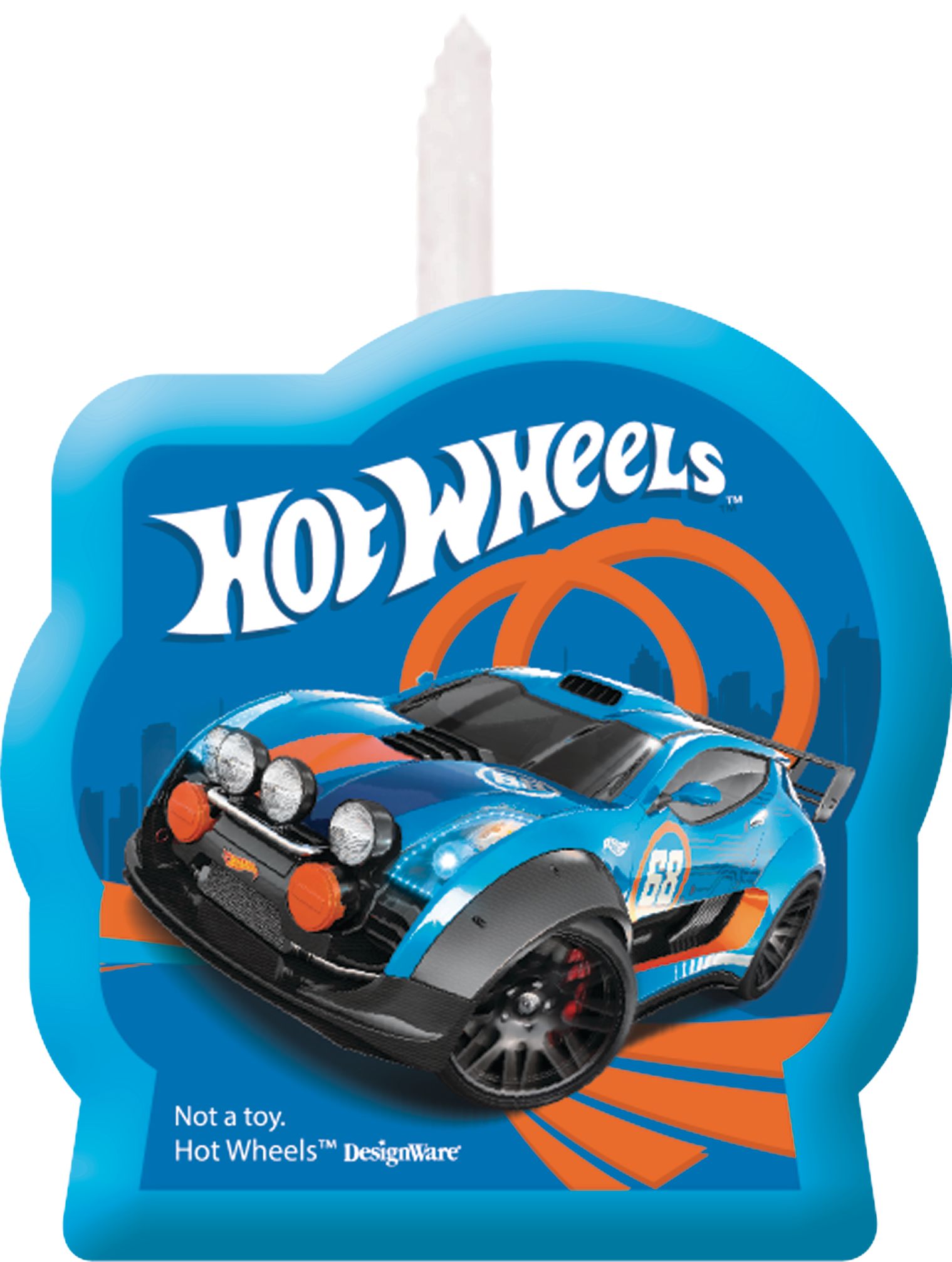 Mattel Hot Wheels "Happy Birthday" Wax Candle Set, Blue/Red, 2.25-in, 4-pk, for Birthday Party Front_Flat