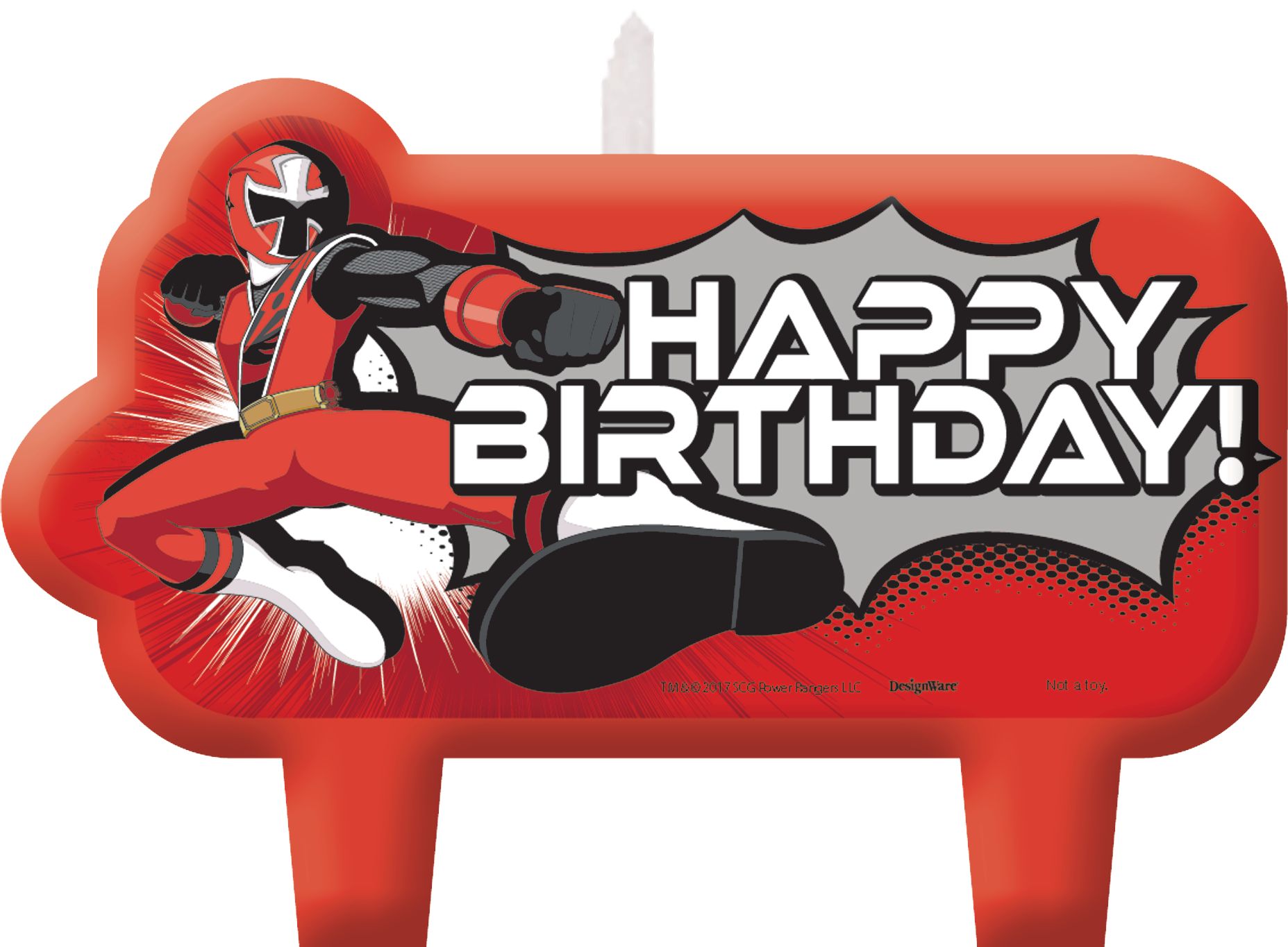 Power Rangers Ninja Steel Birthday Candles, Blue/Pink/Red/Yellow, 4-pc Front_Flat