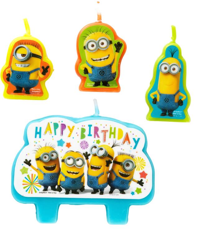 Minions Birthday Candles, 4-pc Composite_or_Mixed