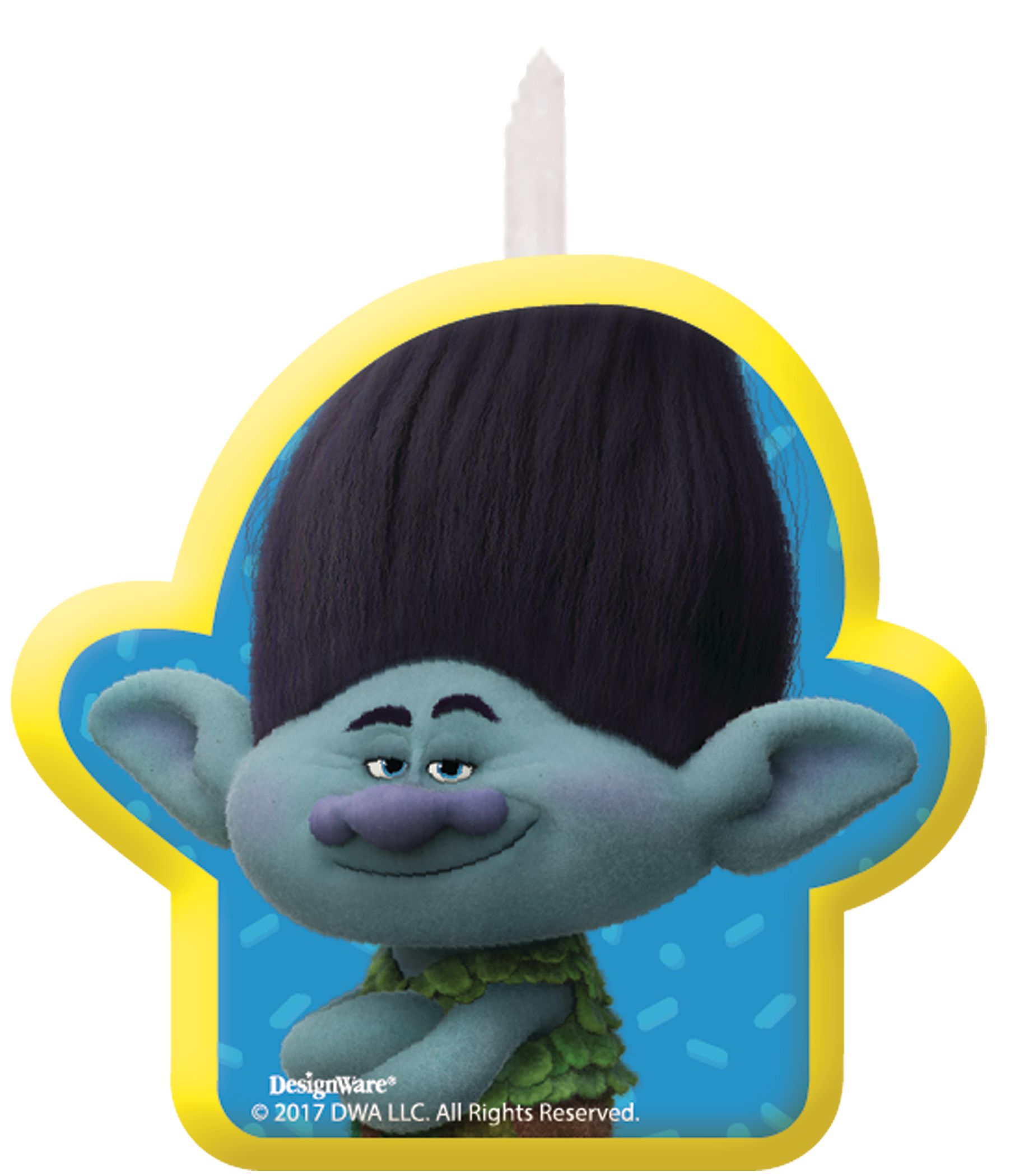 Bougies d'anniversaire Trolls, paq. 4 Front_Flat
