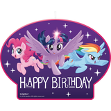My Little Pony "Happy Birthday" Pinkie Pie/Rainbow Dash/Twilight Sparkle Wax Candle, Purple/Pink/Blue, 3.5-in, for Birthday Party Front_Flat