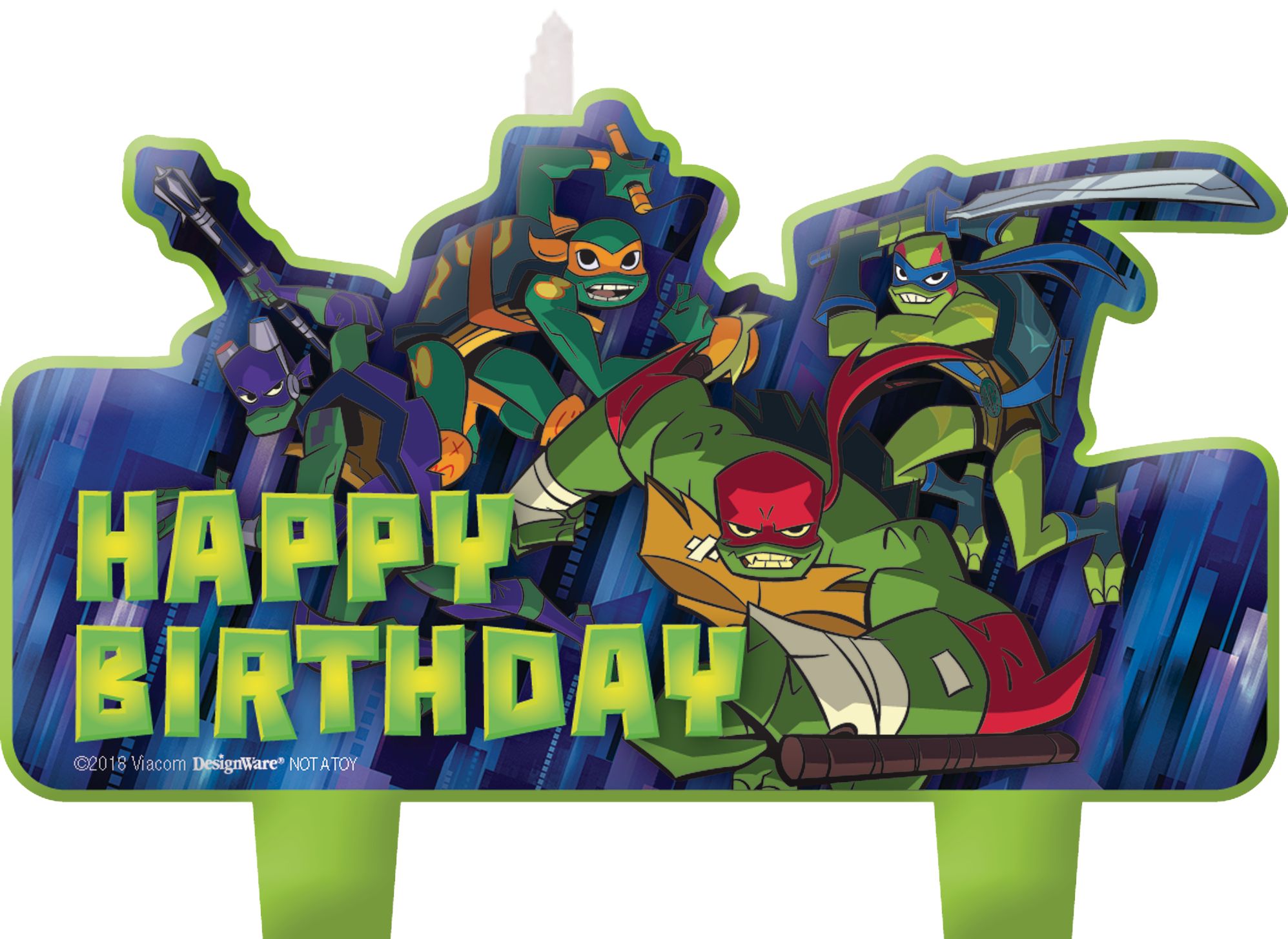 Rise of the Teenage Mutant Ninja Turtles Birthday Candles, 4-pk Front_Flat