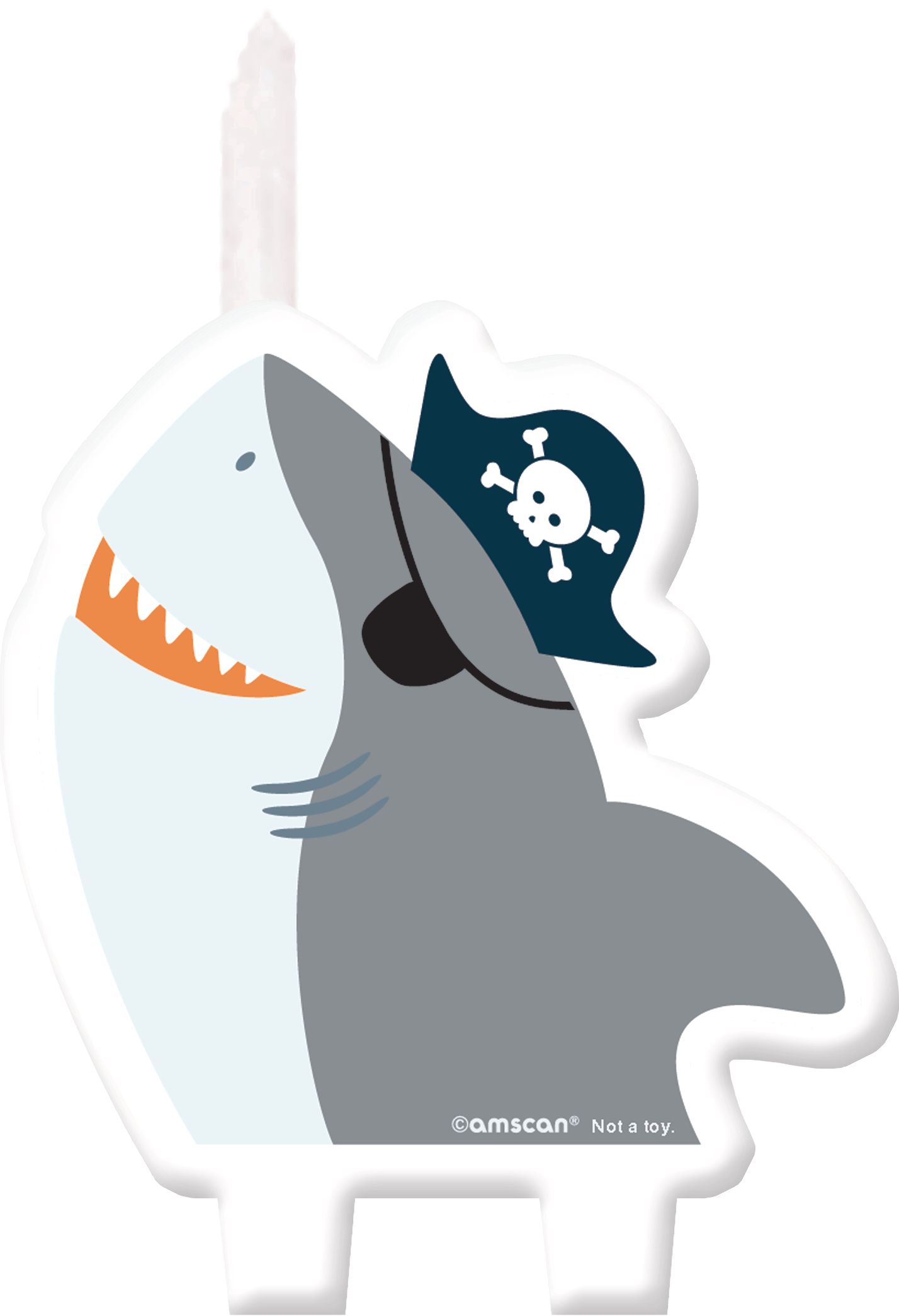 Pirate Shark Birthday Candle Front_Flat