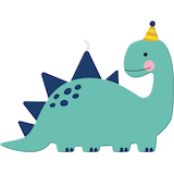 Dino-Mite Dinosaur Wax Candle, Blue, 4.5-in, for Birthday Party Front_Flat