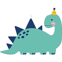 Dino-Mite Dinosaur Wax Candle, Blue, 4.5-in, for Birthday Party Front_Flat
