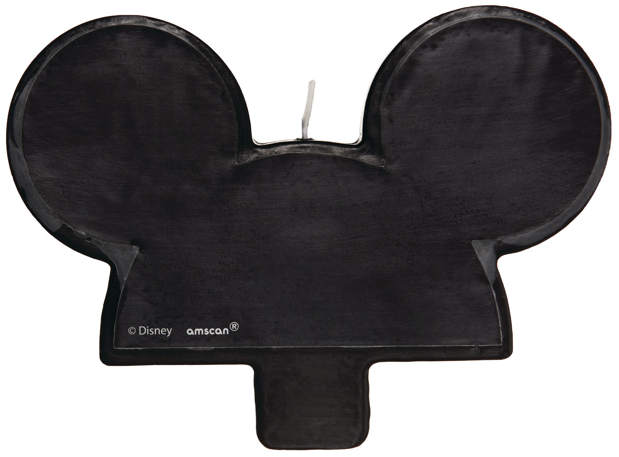 Disney Mickey Mouse Ears Wax Candle, Black, 4.5-in, for Birthday Party Front_Flat