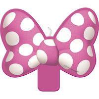 Disney Minnie Mouse Bow Wax Candle, Pink, 4-in, for Birthday Party Front_Flat