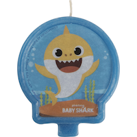 Baby Shark Wax Candle, Blue/Yellow, 2.4-in, for Birthday Party