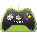 Level Up Game Controller Wax Candle, Green/Black, 4.5-in, for Birthday Party Front_Flat