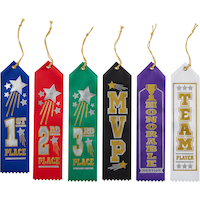 "1st Place" Team Recognition Award Ribbons, Multi-Coloured, One Size, 6-pk, Wearable Accessories for Sports Front_Flat