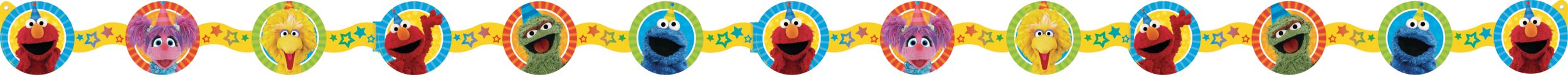 Sesame Street Birthday Party Paper Garland Decoration, 9.5-ft Front_Flat