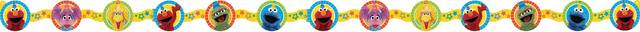 Guirlande en papier pour fête d'anniversaire Sesame Street, 9,5 pi Front_Flat