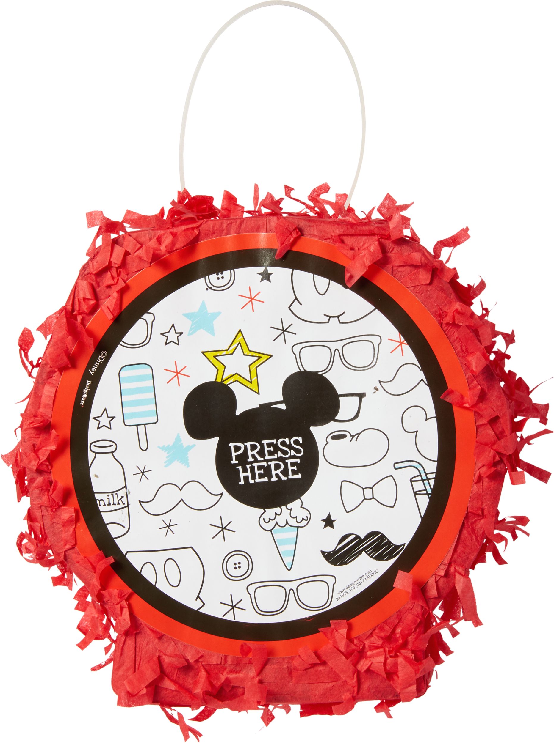 Mickey Mouse Pinata Favour Container Back_Flat