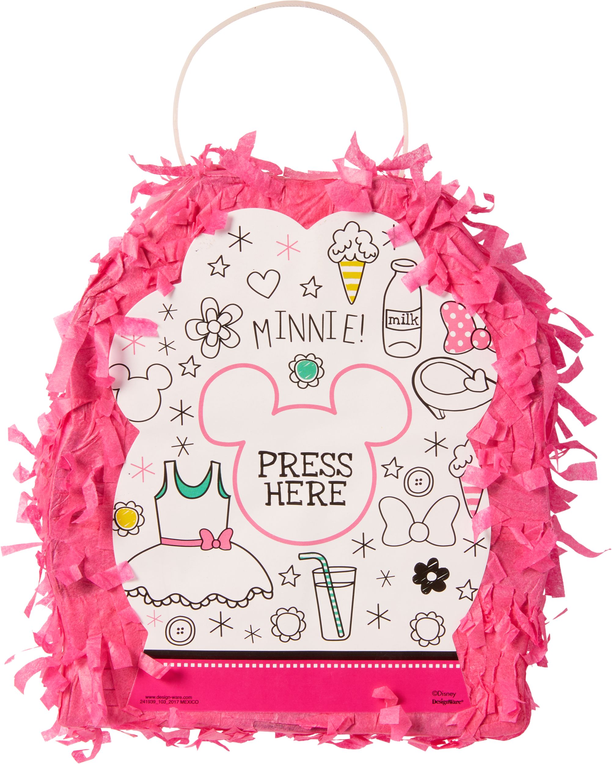 Minnie Mouse Pinata Favour Container Back_Flat