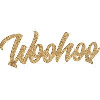 Glitter Gold Sign of the Times Woohoo Centerpiece Front_Flat