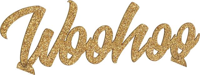 Glitter Gold Sign of the Times Woohoo Centerpiece Front_Flat