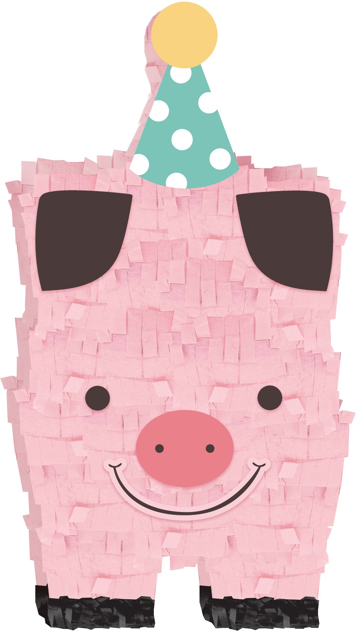 Friendly Farm Pig Birthday Party Mini Pinata Decoration Front_Flat