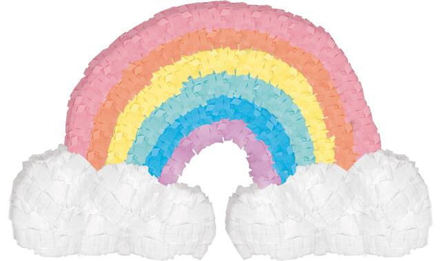 Magical Rainbow Mini Pinata Birthday Party Decoration Front_Flat
