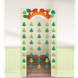 Dino-Mite Dinosaur Hanging Doorway Curtain Decoration, Green, 77-in, for Birthday Party Front_Flat