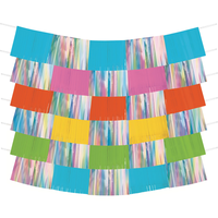 Iridescent Multicoloured Fringe Banners, 9-pc Front_Flat