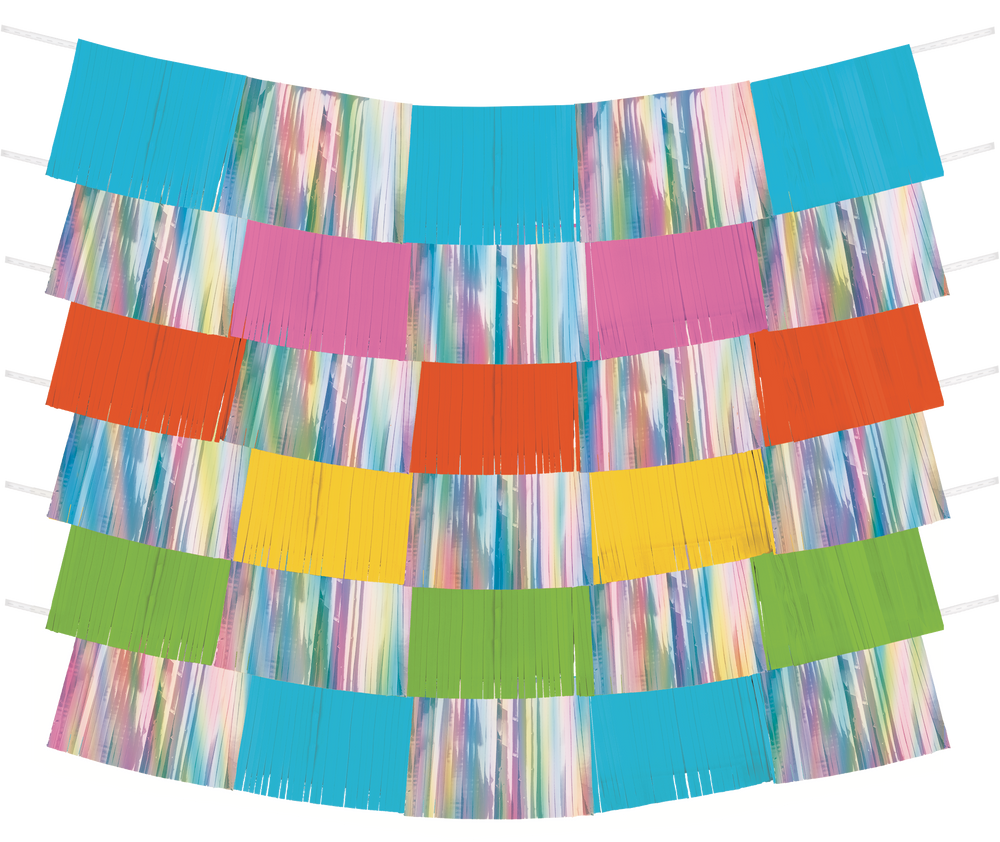 Iridescent Multicoloured Fringe Banners, 9pc Canadian Tire