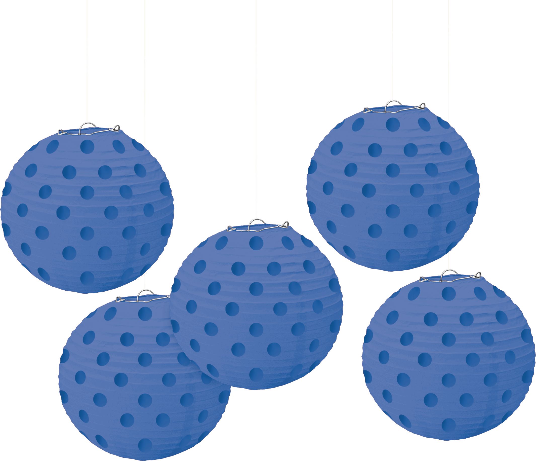 Mini lanternes en papier à pois, paq. 5 Front_Flat