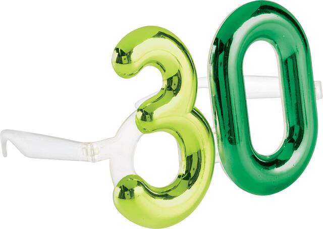 Metallic 30th Birthday Glasses Front_Angled_Right