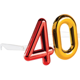 Metallic 40th Birthday Glasses Front_Angled_Right