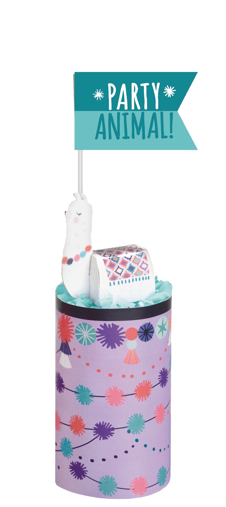 Llama Fun Birthday Party Table Centerpiece Decoration Kit, 3-pc Front_Flat