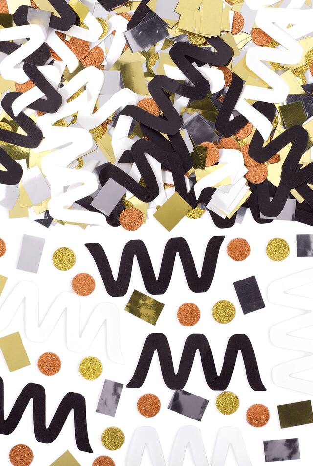 Black, Metallic, & White Confetti Overhead_Flat