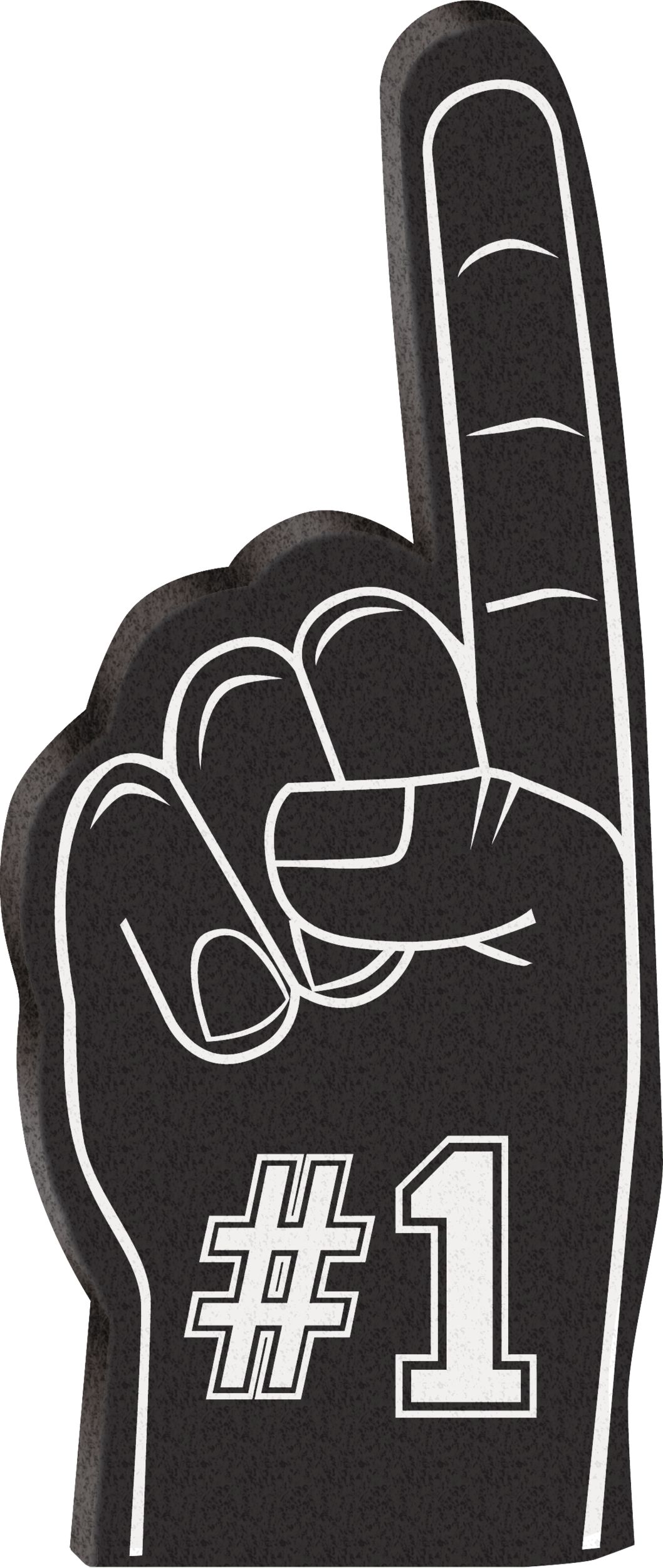 Mini Black Foam Fingers, 8-pk Front_Flat