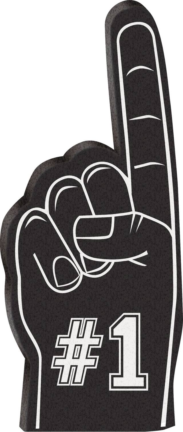 Mini Black Foam Fingers, 8-pk Front_Flat