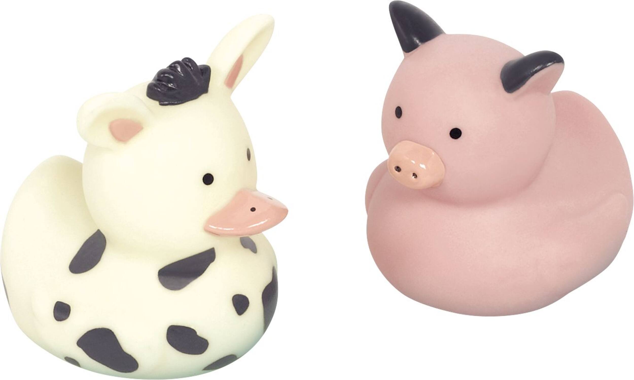 Friendly Farm Cow & Pig Rubber Duck Toy Favours, Pink/Black/White, 8-pk, for Birthday/Summer/Party Favour Composite_or_Mixed