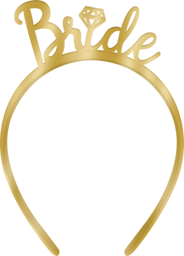 "Bride" Metallic Headband, Gold, One Size, Wearable Accessory for