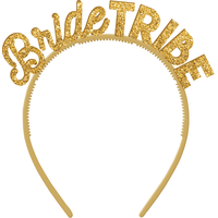 Gold Glitter Bride Tribe Headbands, 6-pk Front_Flat