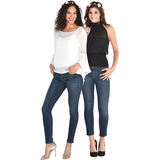 Flower Crown Wreath Headbands, Pink/White, One Size, 6-pk, Wearable Accessories for Wedding Shower/Bachelorette Party Front_Flat