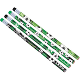 Soccer "Goal" Writing Pencils, Green, 8-pk, for Arts & Crafts/Birthday Favour Overhead_Flat
