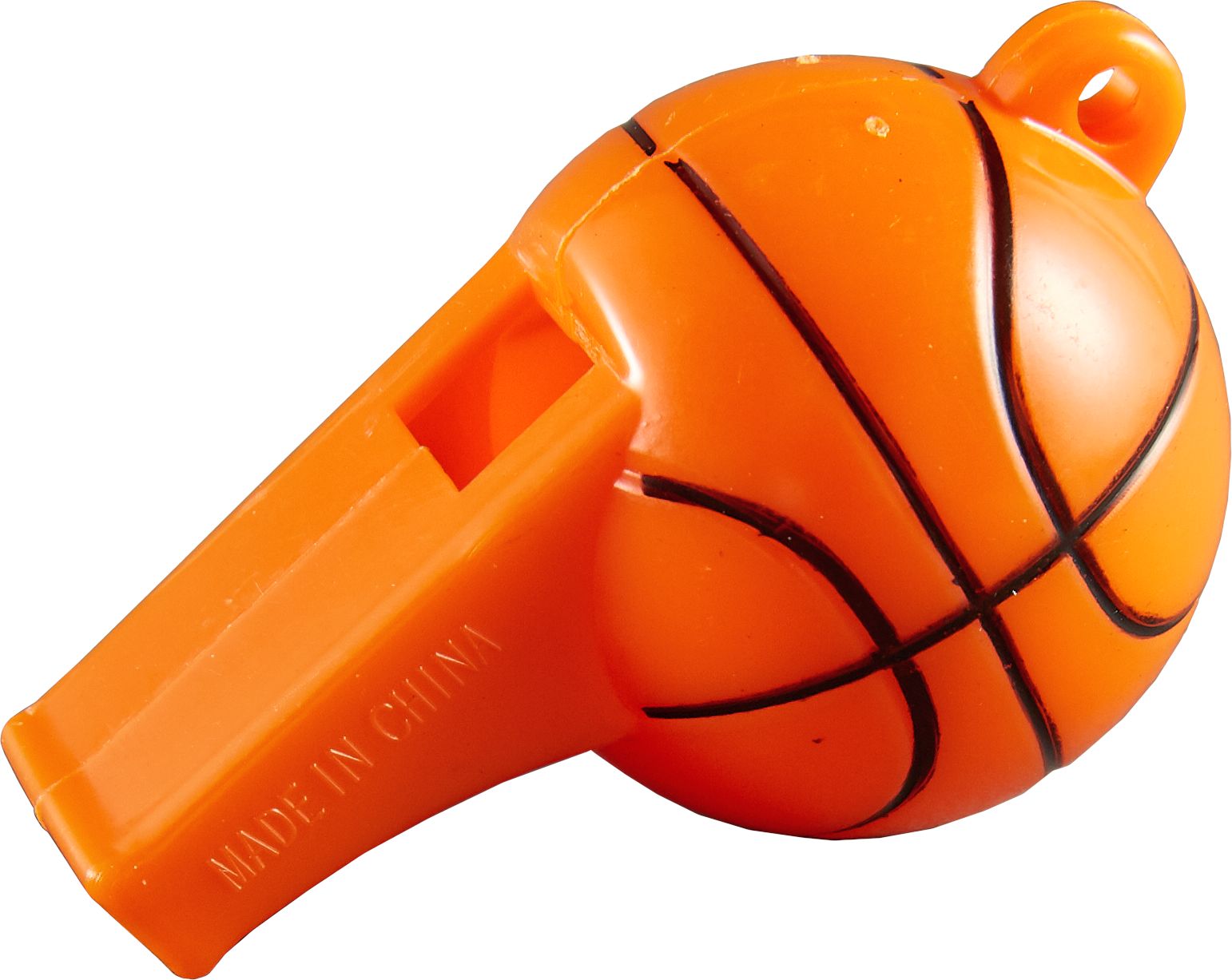 Basketball Blow Whistles with Lanyards, Black/Orange, One Size, 8-pk, Wearable Accessories for Sports Front_Angled_Left