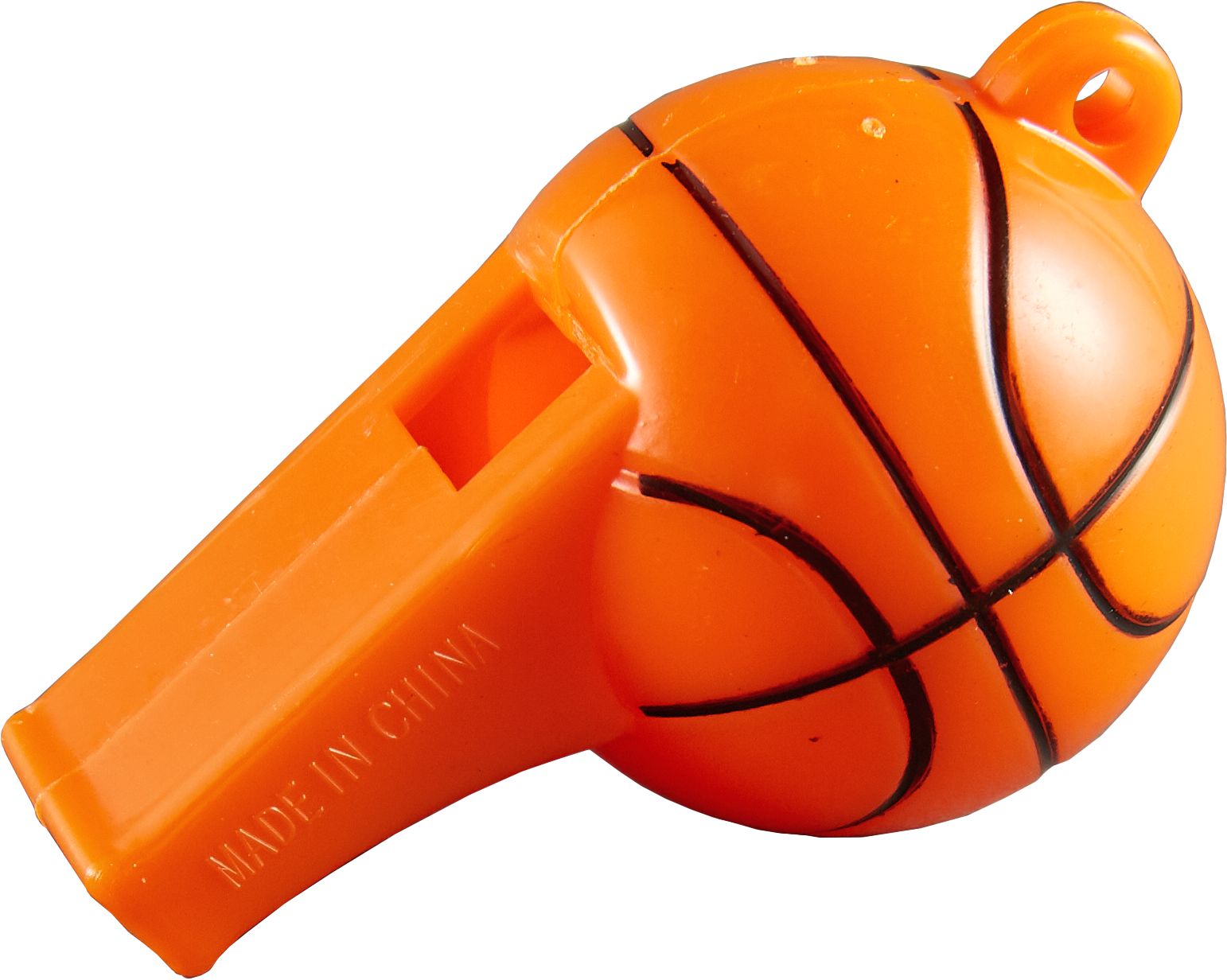 Basketball Blow Whistles with Lanyards, Black/Orange, One Size, 8-pk, Wearable Accessories for Sports Front_Angled_Left
