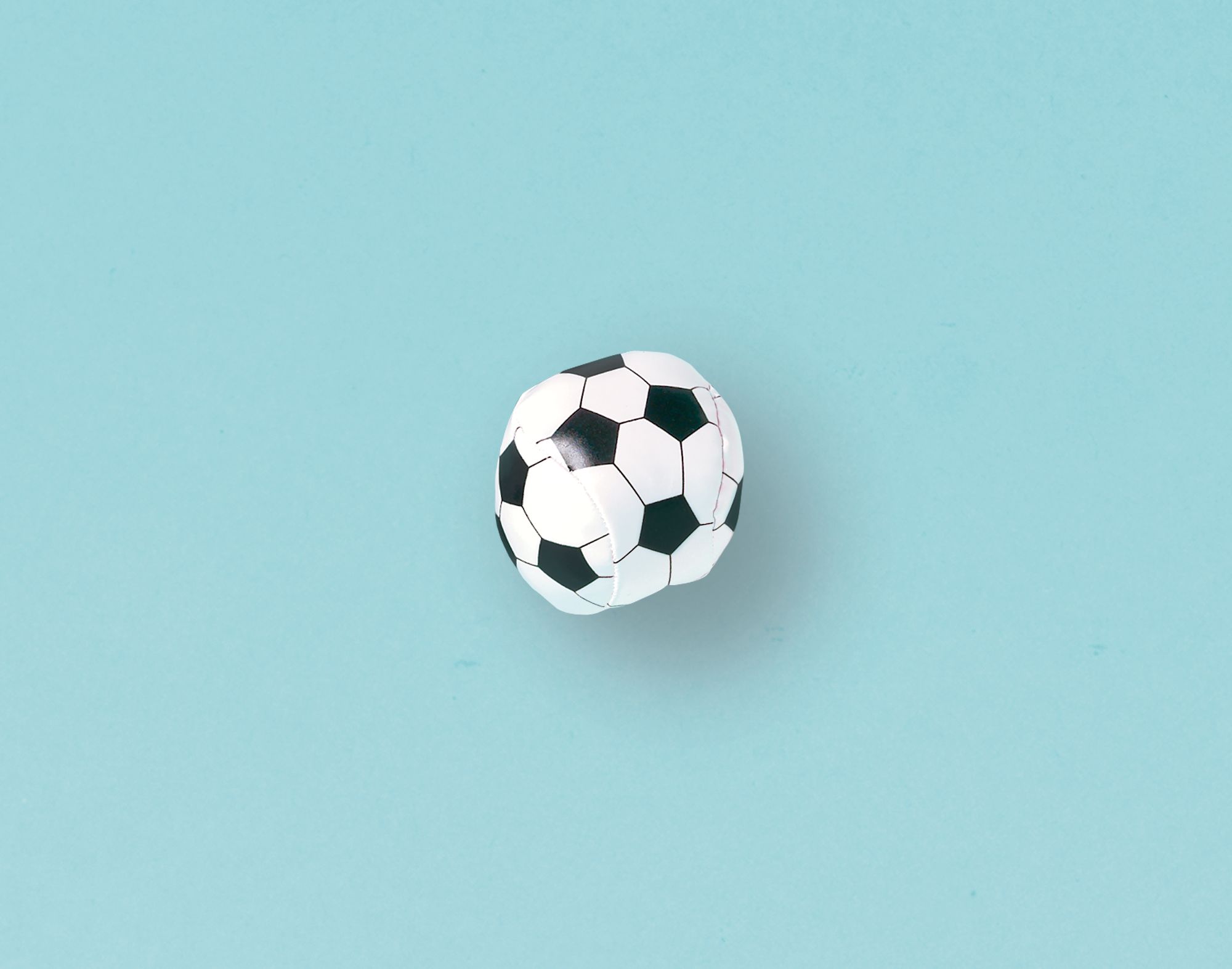 Soft Soccer Ball Toy Favours, Black/White, 8-pk, for Birthday/Sports/Party Favour Overhead_Flat