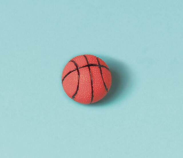 Mini Rubber Basketball Toy Favours, Orange, 4-pk, for Birthday/Sports/Party Favour Overhead_Flat