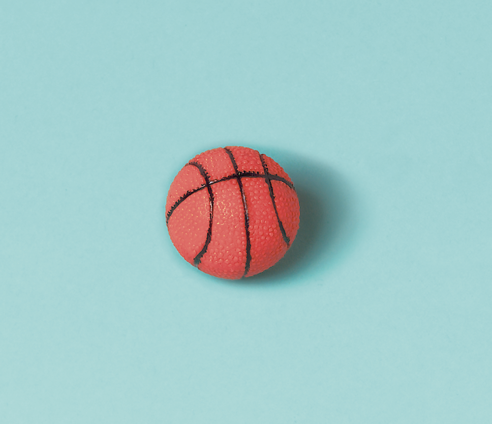 Mini-ballons de basketball en caoutchouc, paq. 4