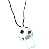 Soccer Blow Whistles with Lanyards, White/Black, One Size, 8-pk, Wearable Accessories for Sports Front_Angled_Right