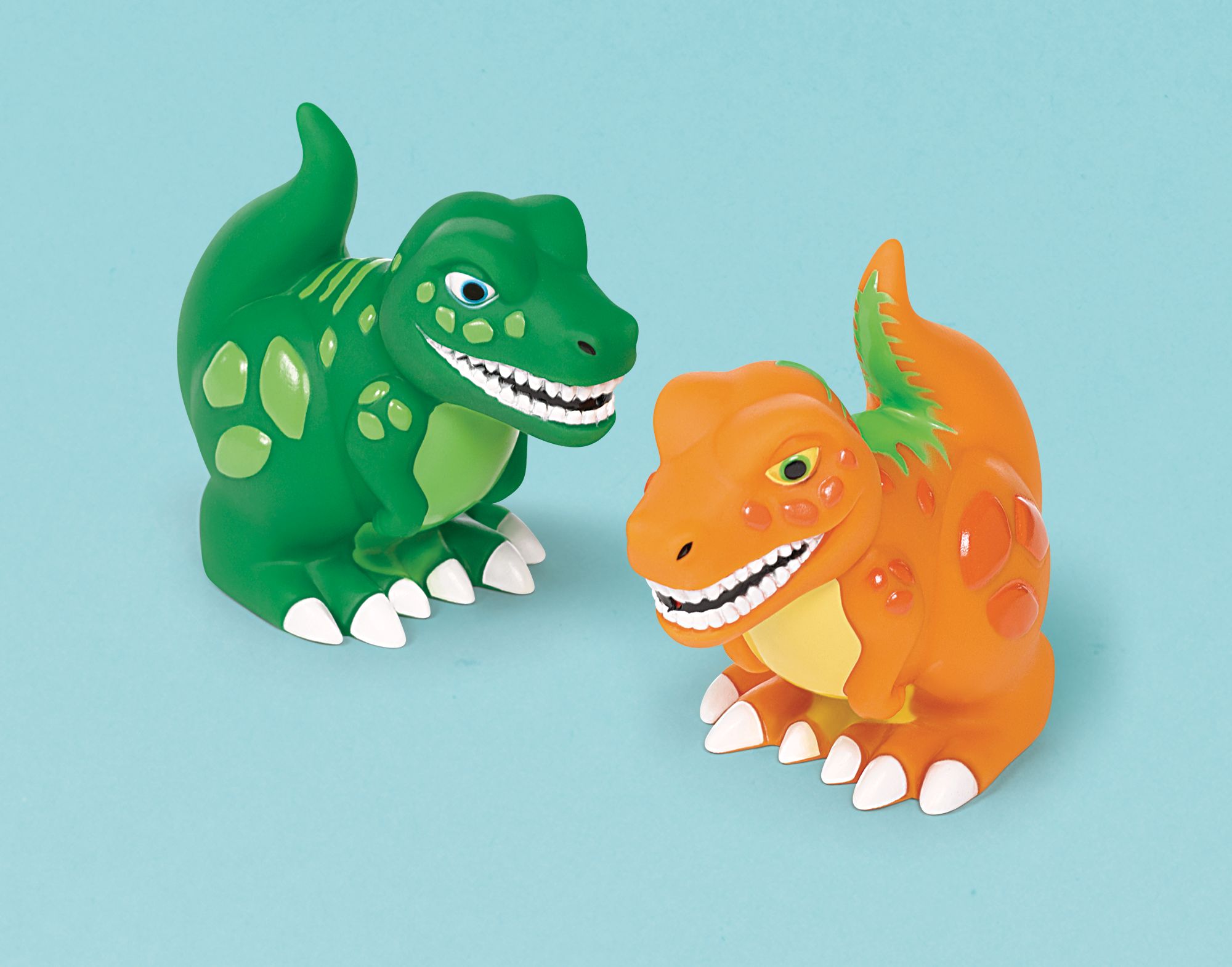 Jouets arroseurs pour fête d'anniversaire, forme de dinosaure, vert/orange, paq. 4 Composite_or_Mixed